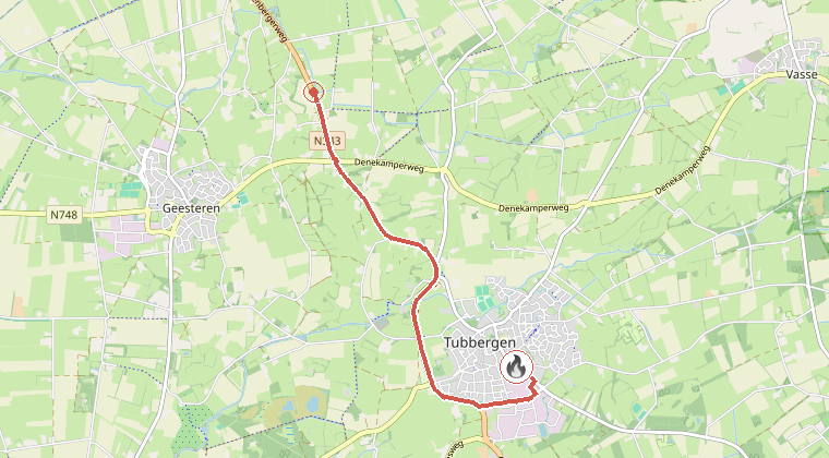 Kaart van de omgeving van de melding