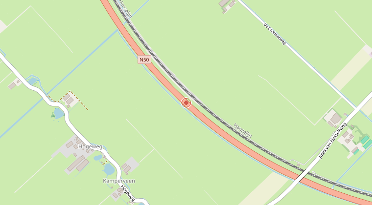 Kaart van de omgeving van de melding