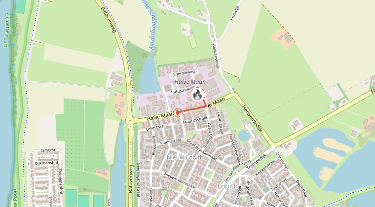 Kaart van de omgeving van de melding