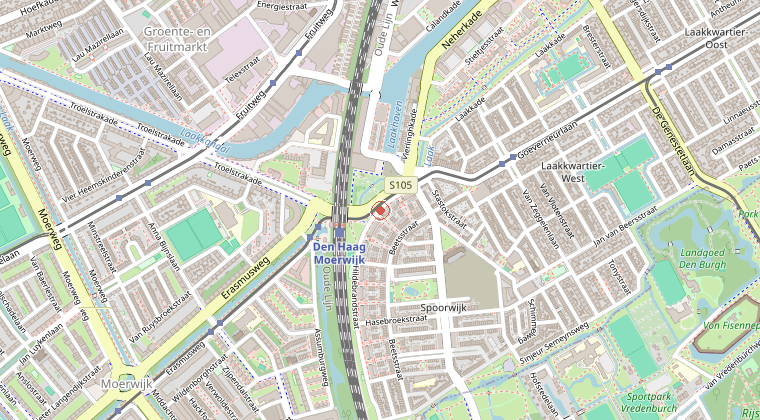 Kaart van de omgeving van de melding