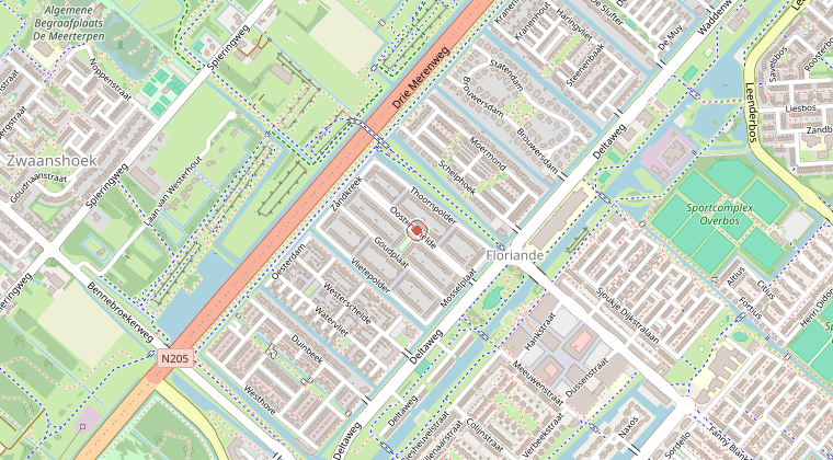 Kaart van de omgeving van de melding