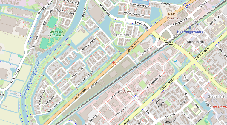 Kaart van de omgeving van de melding