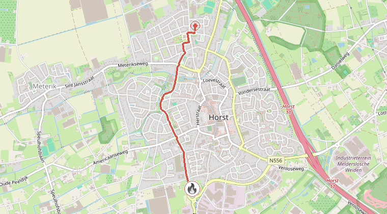 Kaart van de omgeving van de melding