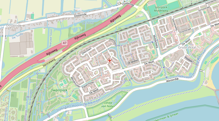 Kaart van de omgeving van de melding
