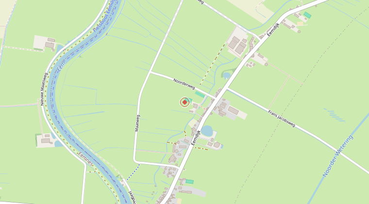 Kaart van de omgeving van de melding
