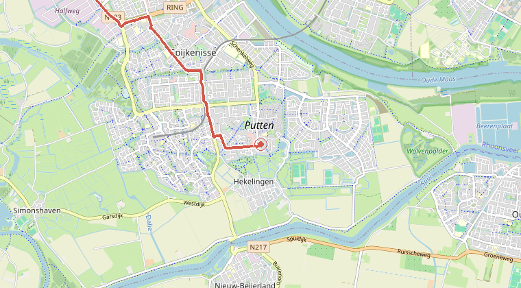 Kaart van de omgeving van de melding