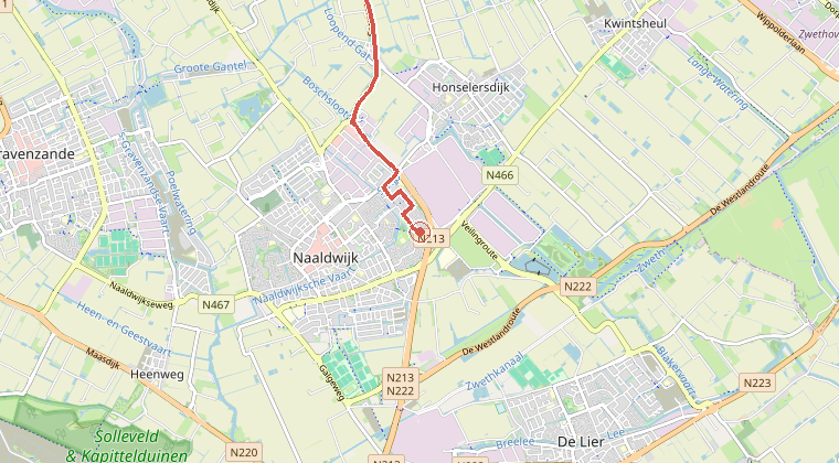 Kaart van de omgeving van de melding