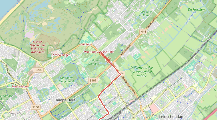 Kaart van de omgeving van de melding