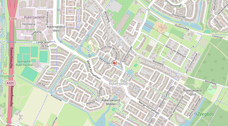 Kaart van de omgeving van de melding
