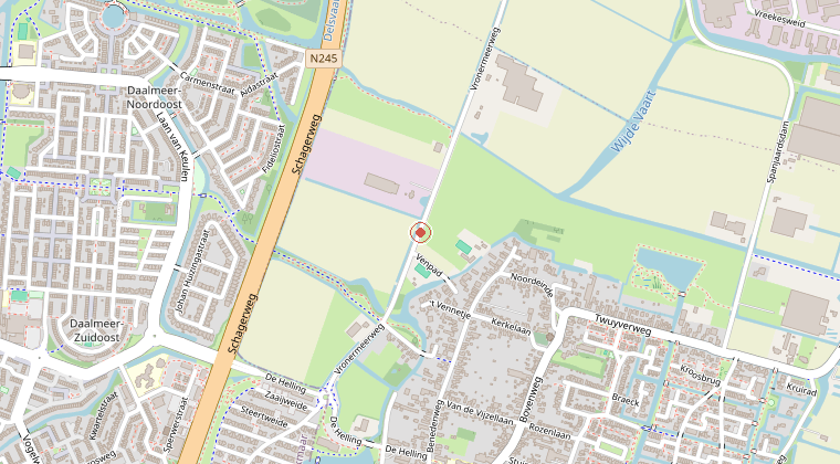 Kaart van de omgeving van de melding