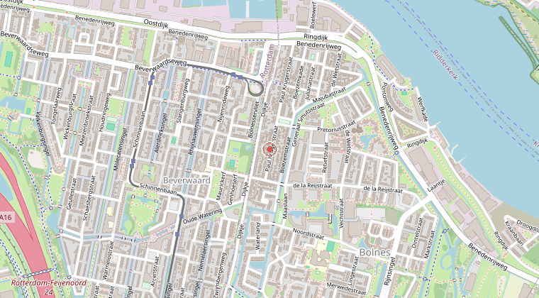 Kaart van de omgeving van de melding