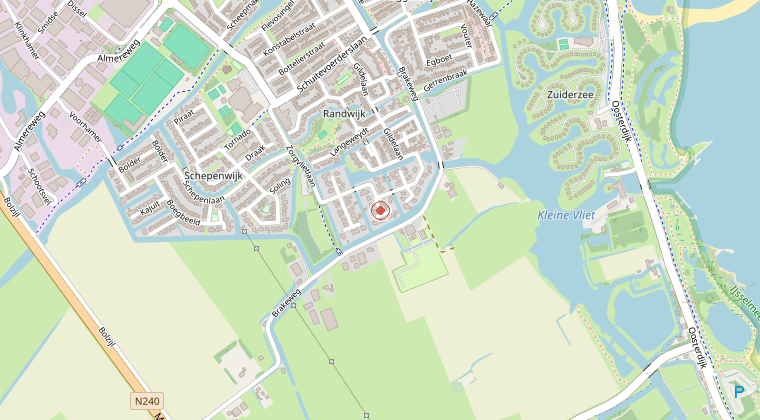 Kaart van de omgeving van de melding