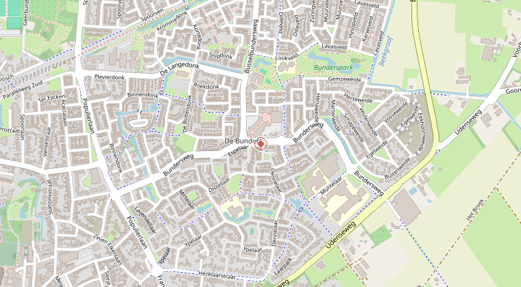 Kaart van de omgeving van de melding