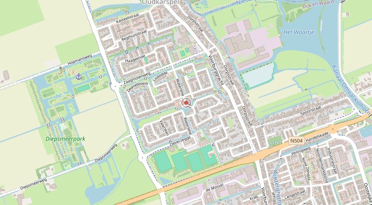 Kaart van de omgeving van de melding