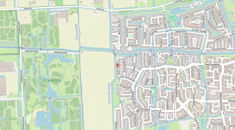 Kaart van de omgeving van de melding