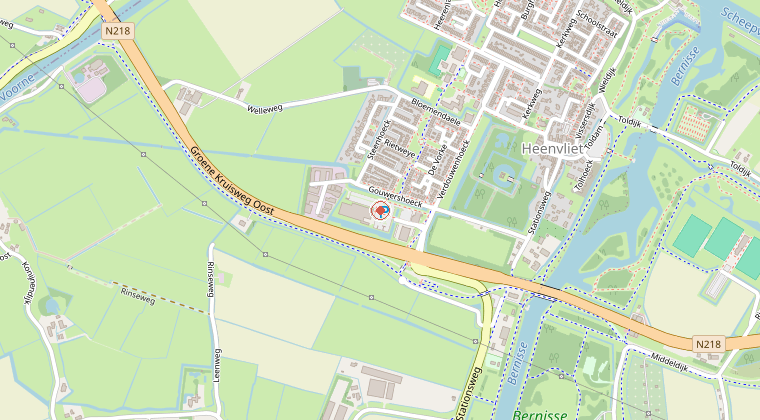 Kaart van de omgeving van de melding
