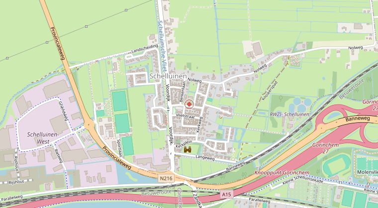 Kaart van de omgeving van de melding