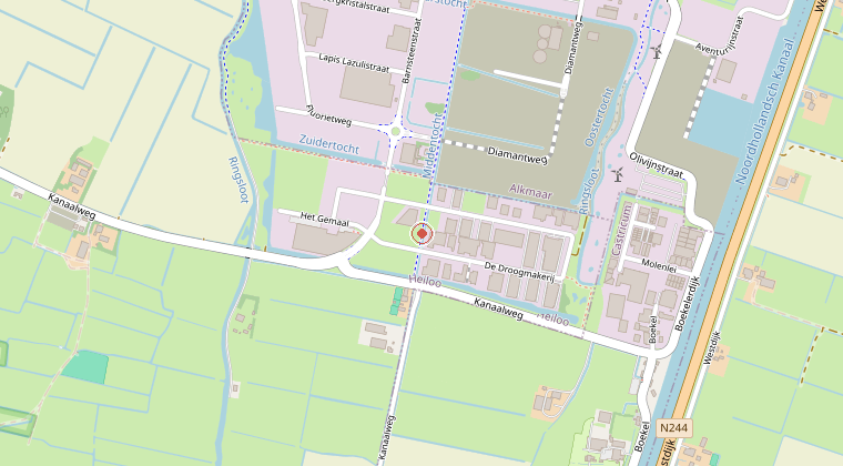 Kaart van de omgeving van de melding