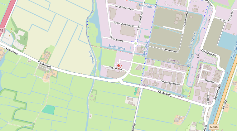 Kaart van de omgeving van de melding