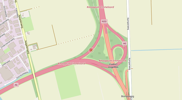 Kaart van de omgeving van de melding