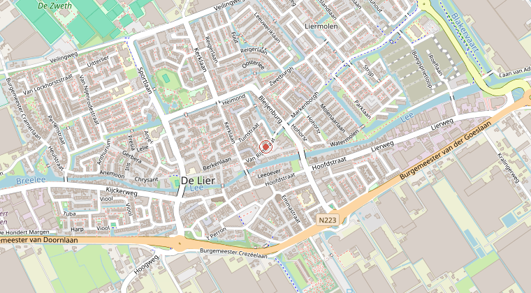 Kaart van de omgeving van de melding