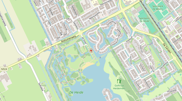 Kaart van de omgeving van de melding