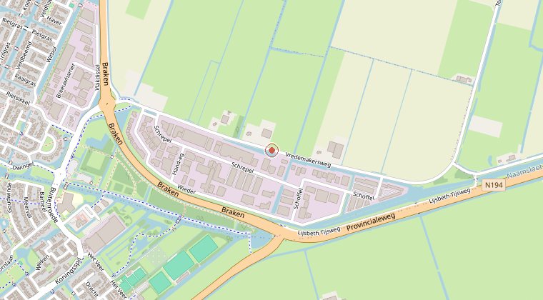 Kaart van de omgeving van de melding
