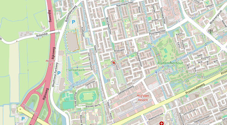 Kaart van de omgeving van de melding