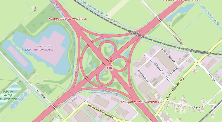 Kaart van de omgeving van de melding