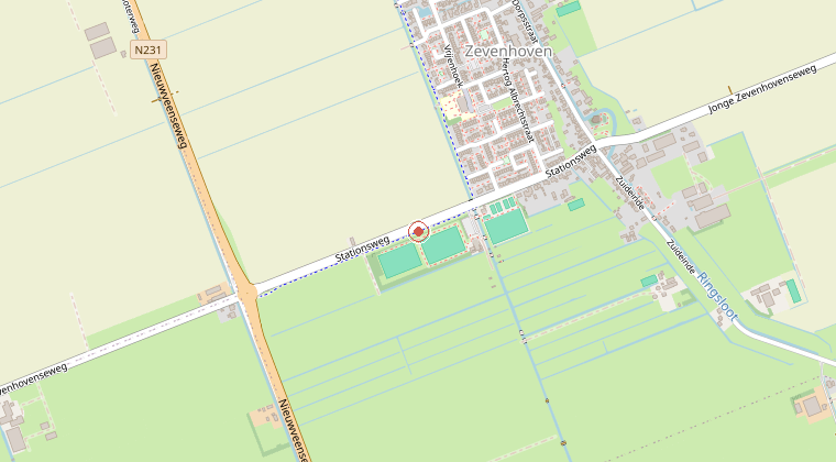 Kaart van de omgeving van de melding