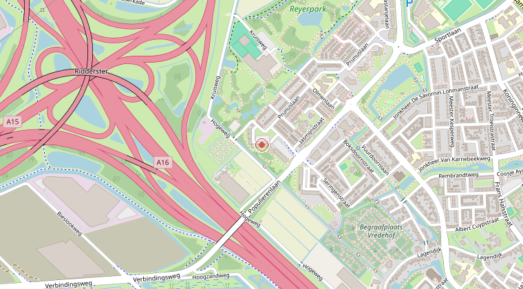 Kaart van de omgeving van de melding