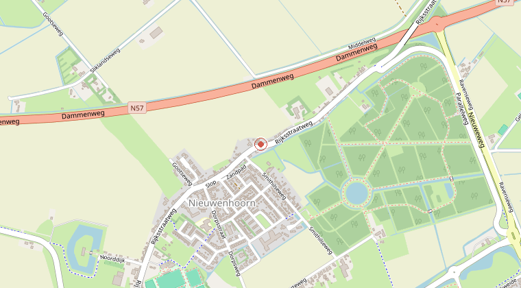 Kaart van de omgeving van de melding