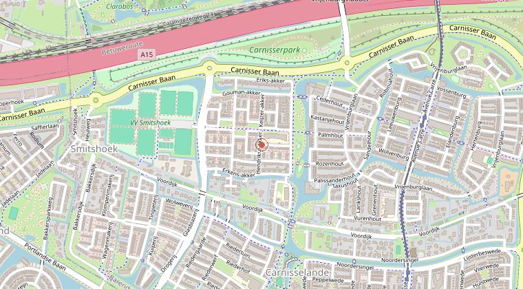 Kaart van de omgeving van de melding