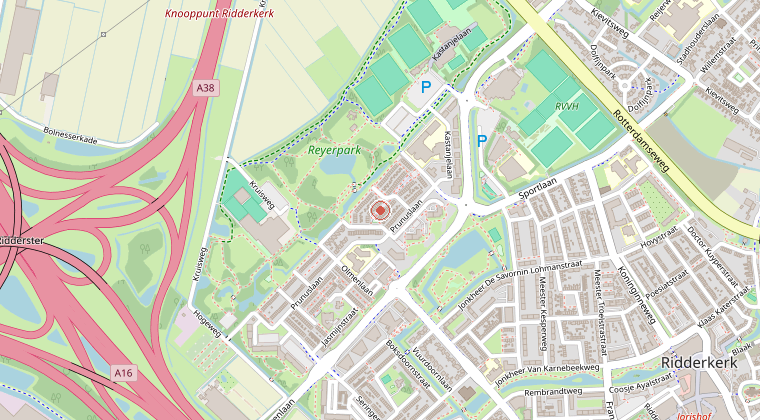 Kaart van de omgeving van de melding