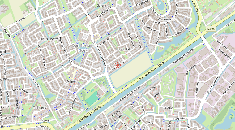 Kaart van de omgeving van de melding