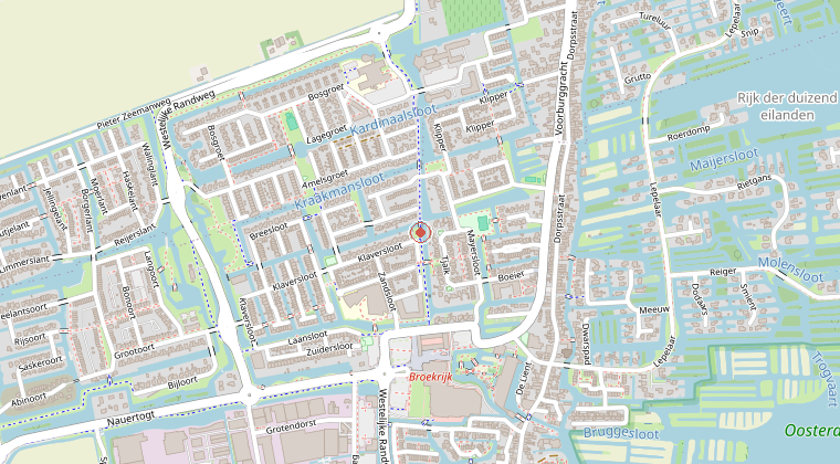 Kaart van de omgeving van de melding