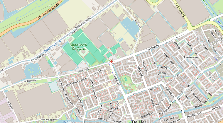 Kaart van de omgeving van de melding