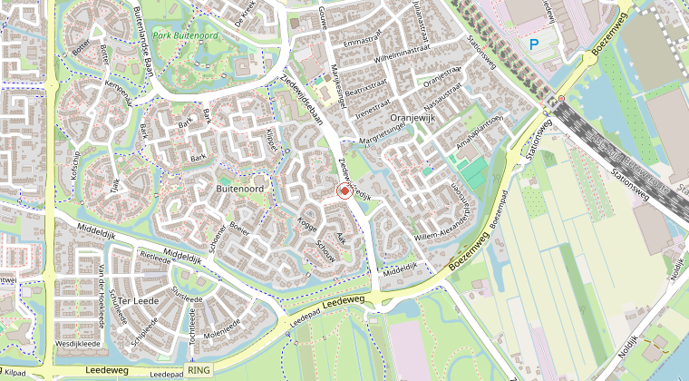 Kaart van de omgeving van de melding