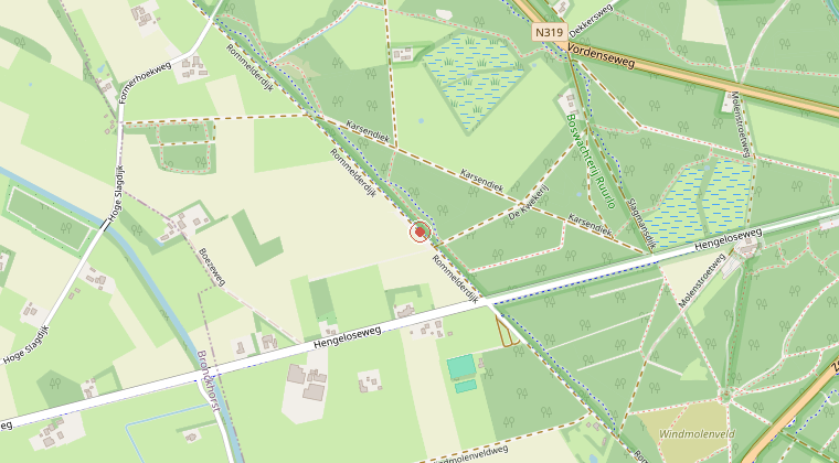 Kaart van de omgeving van de melding