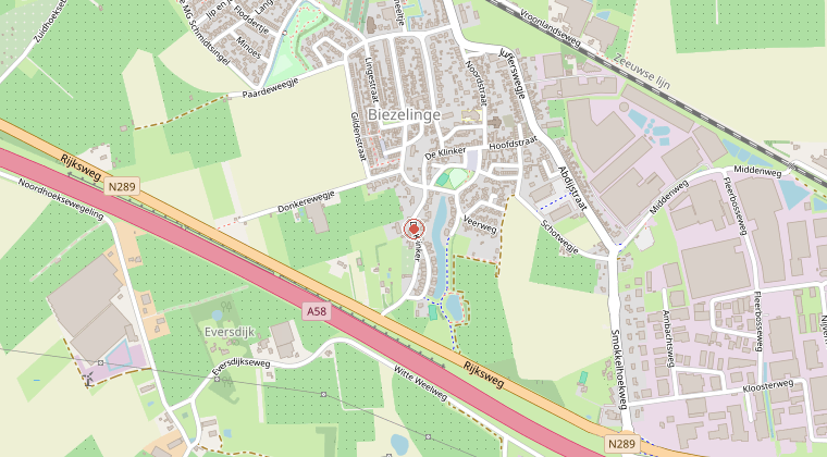 Kaart van de omgeving van de melding