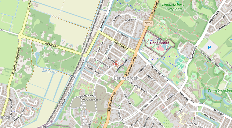 Kaart van de omgeving van de melding