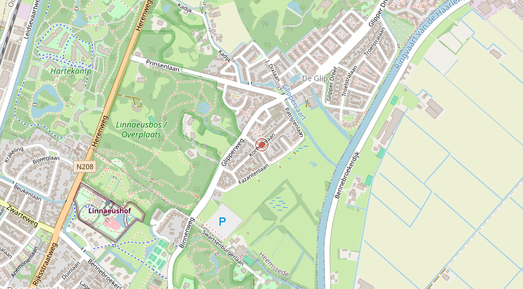 Kaart van de omgeving van de melding