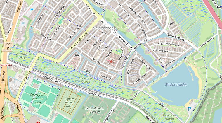 Kaart van de omgeving van de melding