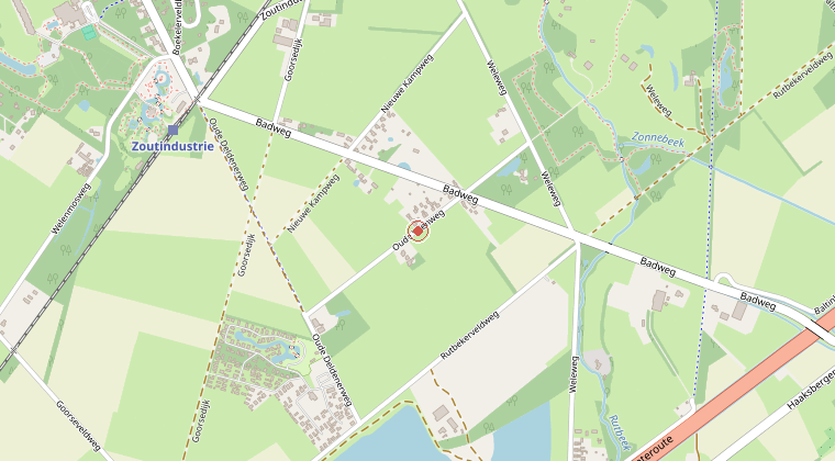 Kaart van de omgeving van de melding