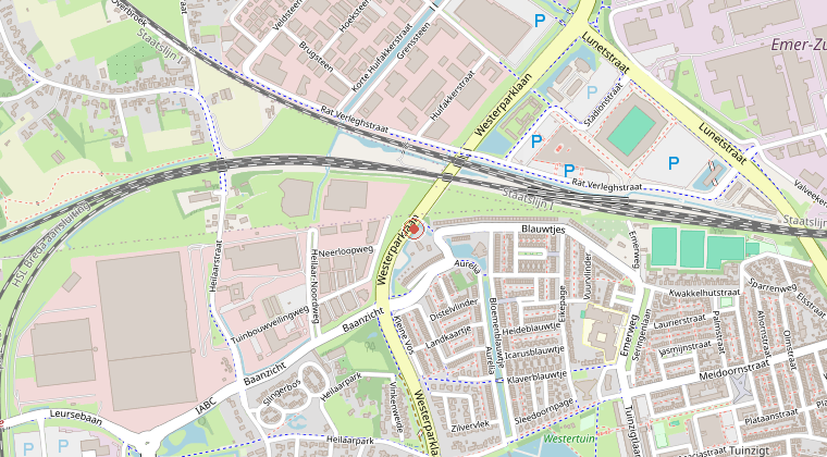 Kaart van de omgeving van de melding