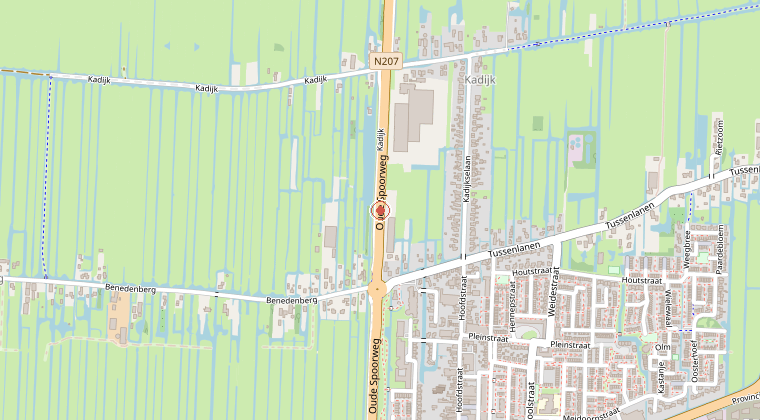 Kaart van de omgeving van de melding