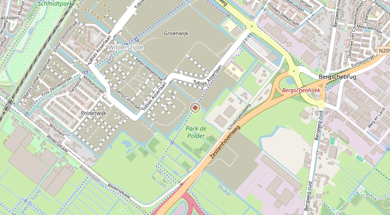 Kaart van de omgeving van de melding
