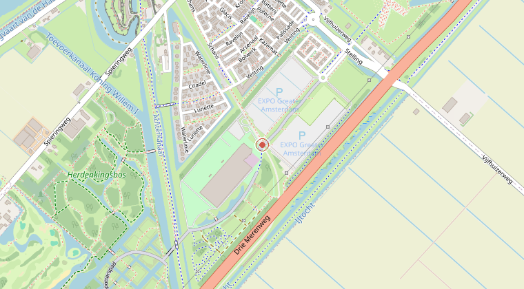 Kaart van de omgeving van de melding