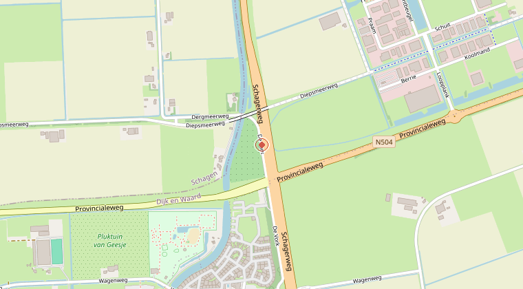 Kaart van de omgeving van de melding