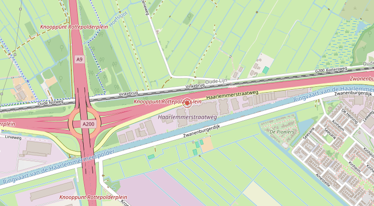 Kaart van de omgeving van de melding